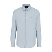 Emporio Armani Sky Blue Embroidered Eagle Logo Shirt