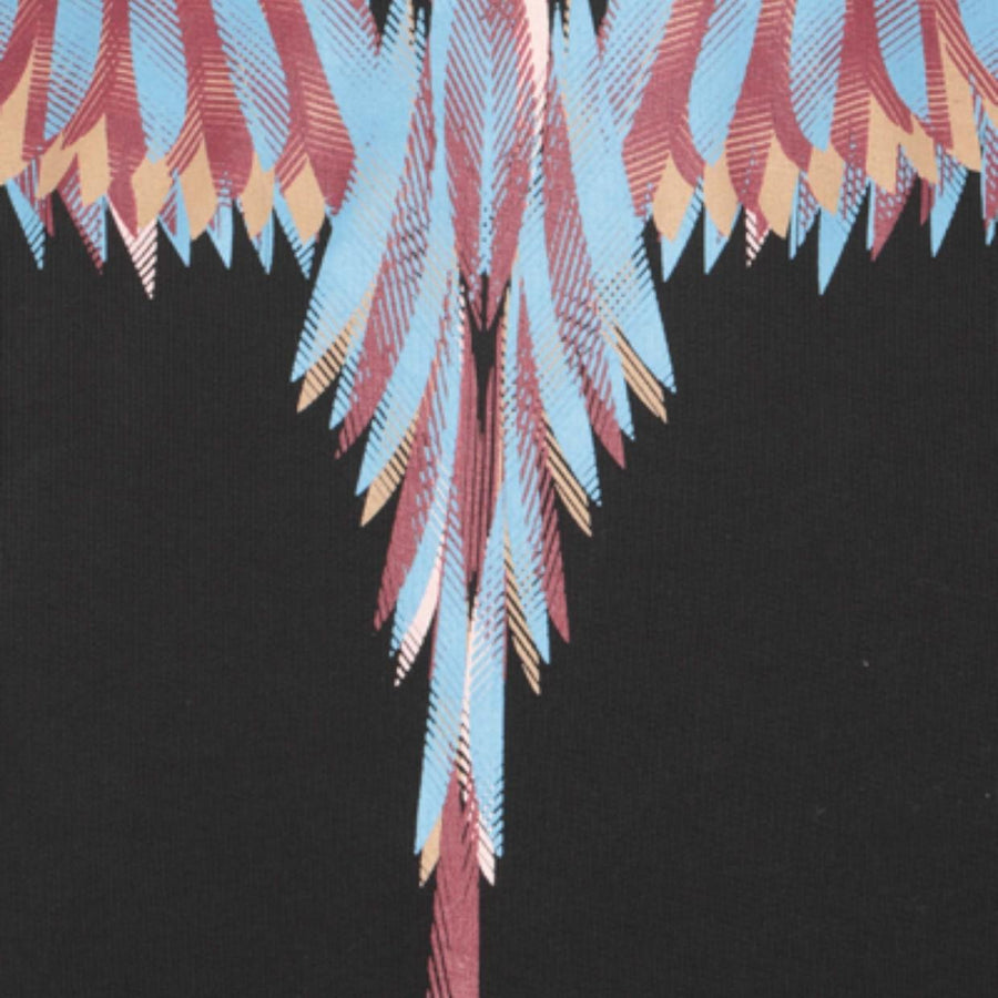 Marcelo Burlon Multicolour Lines Wings Black Sweatshirt