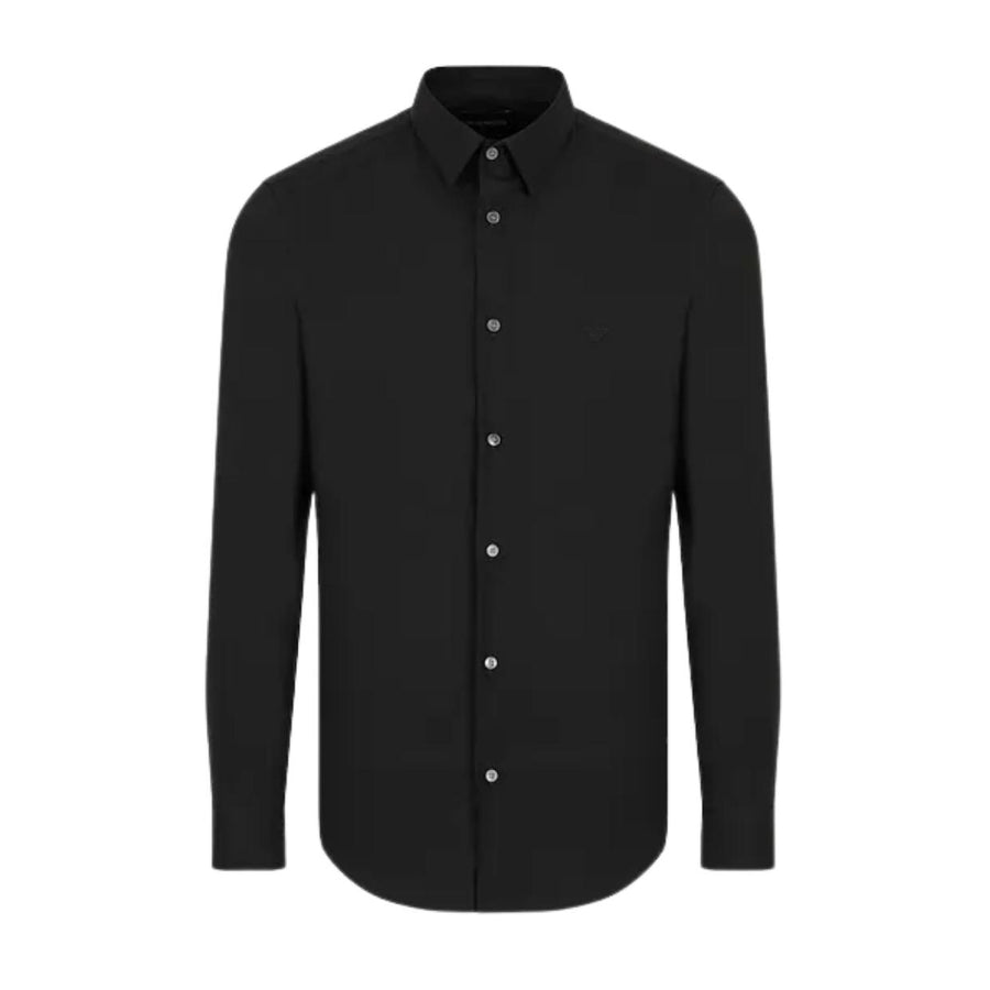 Emporio Armani Black Embroidered Logo Shirt