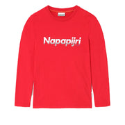 Napapijri Junior Red Long Sleeve Saloy T-Shirt