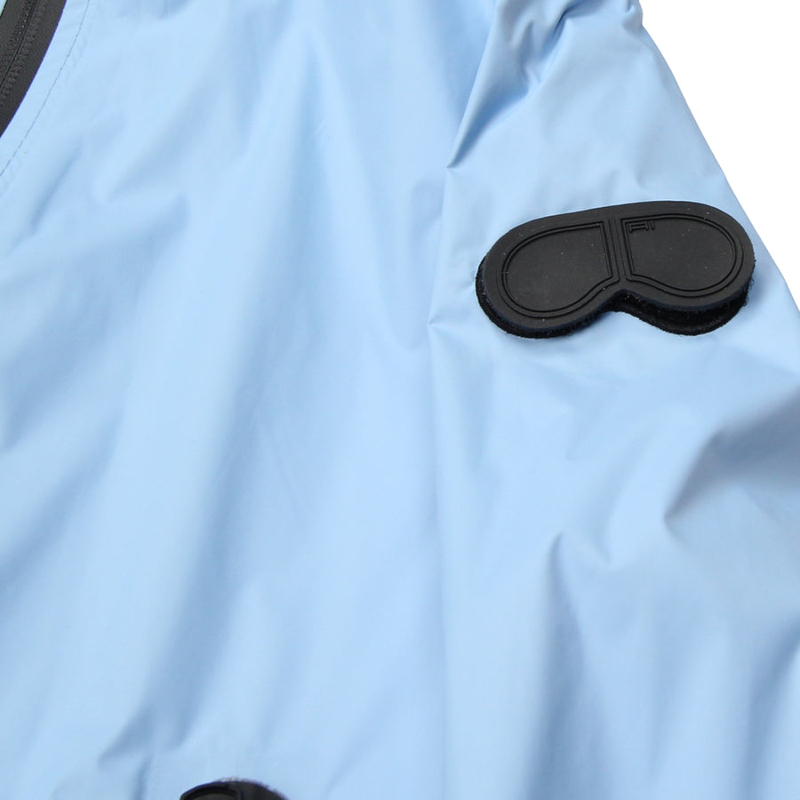 AI Riders on the Storm Kids Sky Blue Nylon Bomber Jacket Logo