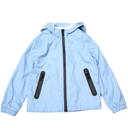AI Riders on the Storm Kids Sky Blue Nylon Bomber Jacket Front