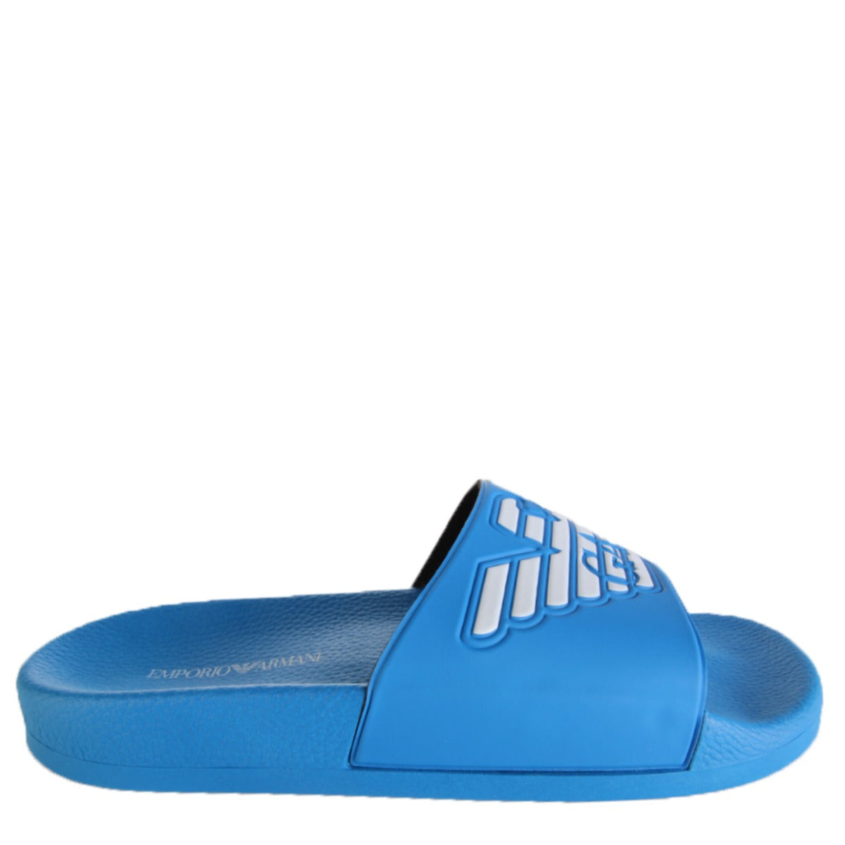 Emporio Armani Eagle Logo Blue Slides Side 1