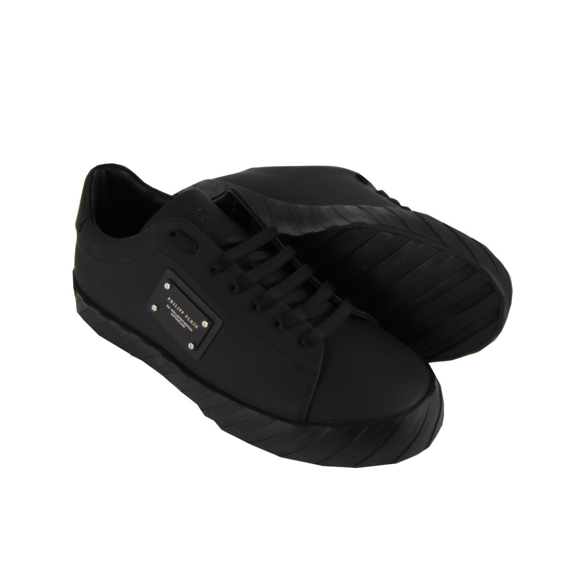 Philipp Plein Black Lo-Top Sneakers 