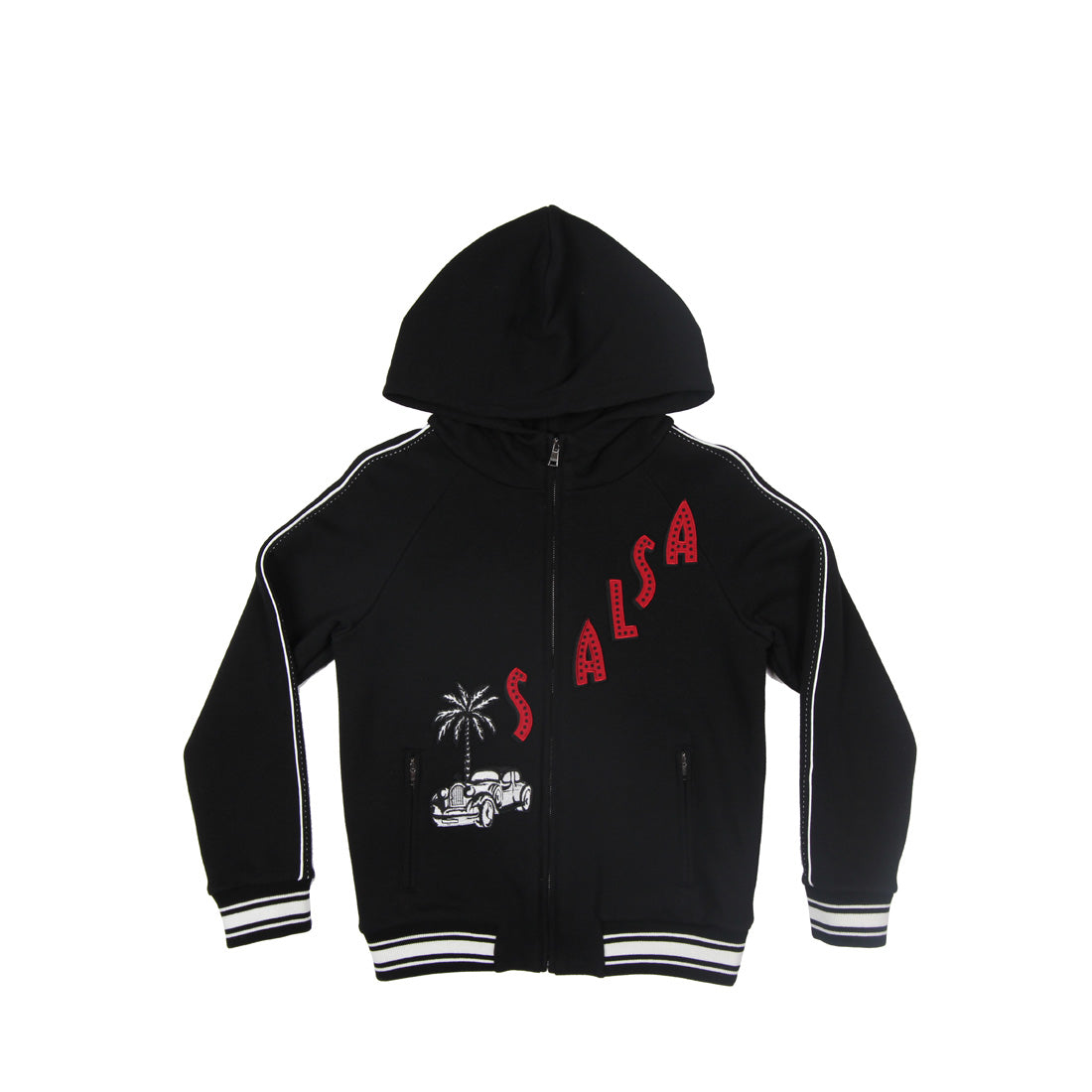 Dolce & Gabbana Salsa Black Hooded Sweat Top - Retro Designer Wear