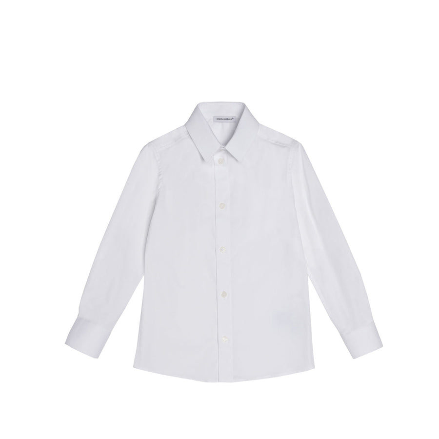 Dolce & Gabbana Stretch Cotton White Poplin Shirt - Retro Designer Wear