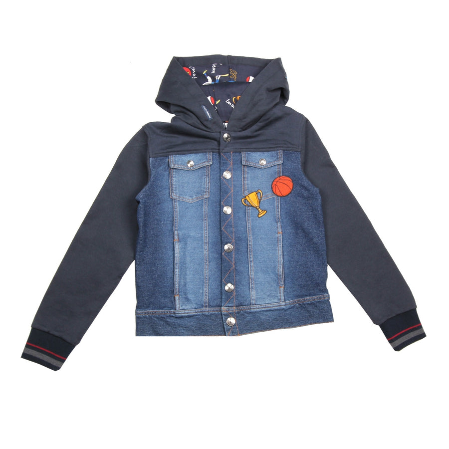 Dolce & Gabbana Kids Sports Denim Hooded Jacket - Retro Designer Wear