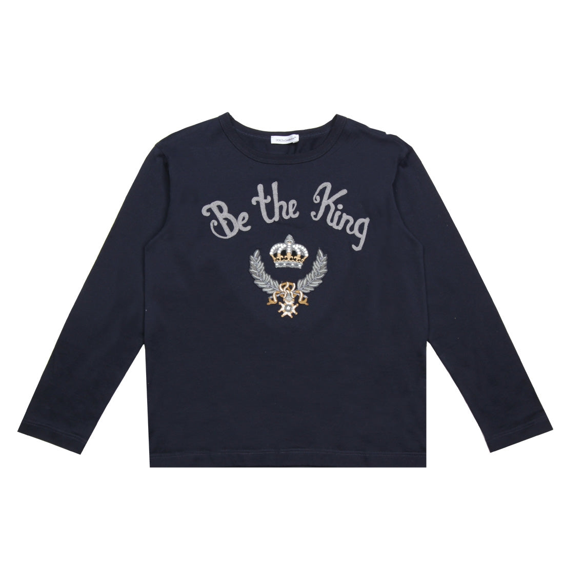 Dolce & Gabbana Kids Be the King Navy Top - Retro Designer Wear