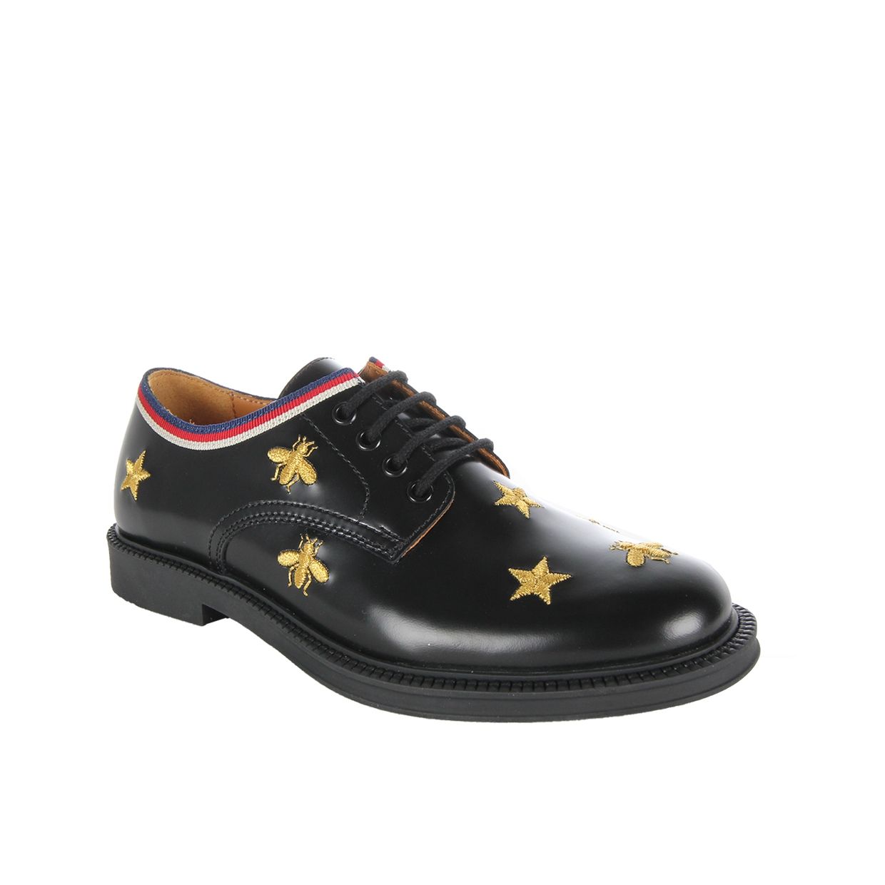 Gucci Kids Bees & Stars Black Shoes | Buy Online at Retro
