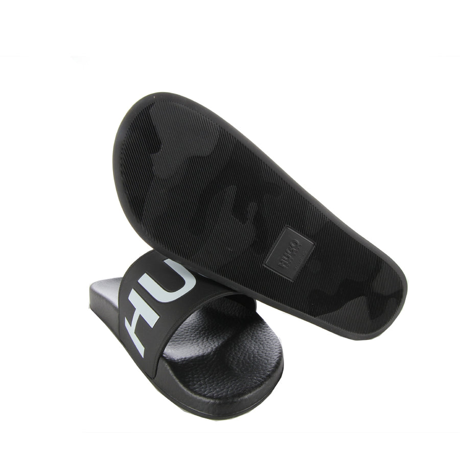 Hugo Boss Strap Logo Timeout Black Slides - Retro Designer Wear