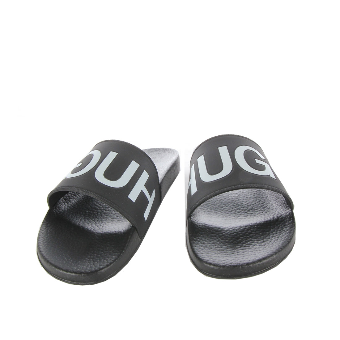 Hugo Boss Strap Logo Timeout Black Slides - Retro Designer Wear
