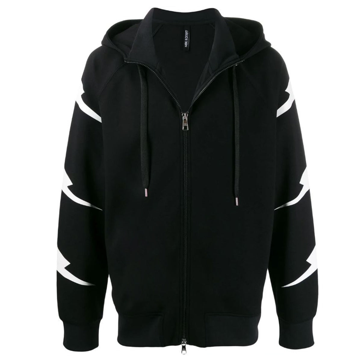 Neil Barrett Black Tigerbolt Hooded Sweatshirt Front 