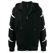Neil Barrett Black Tigerbolt Hooded Sweatshirt Front 