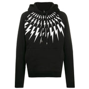Neil Barrett Black Fair-isle Thunderbolt Pullover Hoodie front 