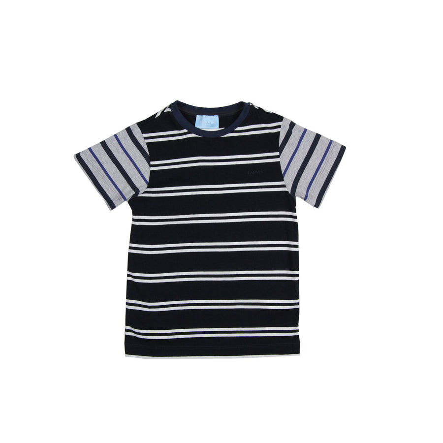 Lanvin Kids Stripes Navy T-Shirt - Retro Designer Wear