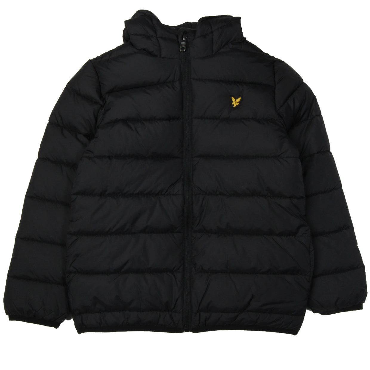Lyle & Scott Junior Black Puffer Jacket front 