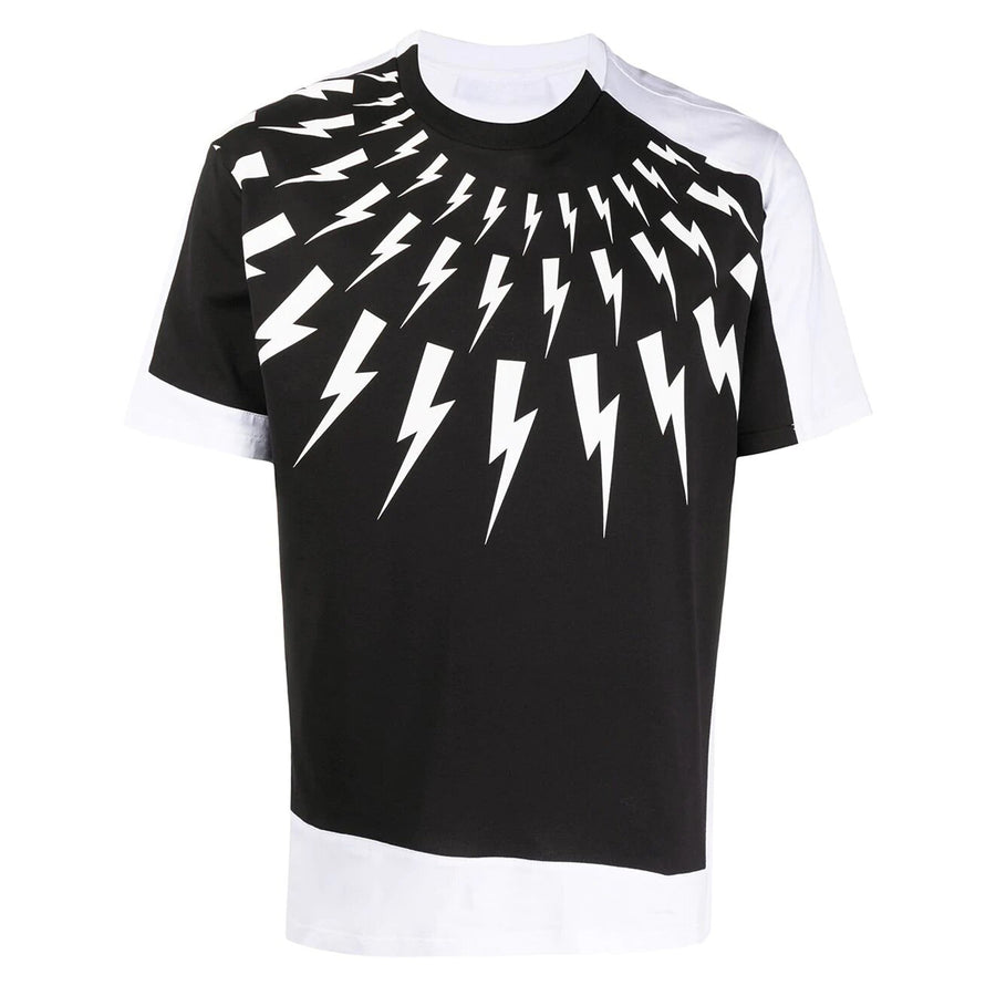Neil Barrett Black & White Thunderbolt Print T-shirt