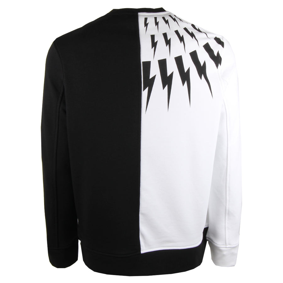 Neil Barrett Half Fair-isle Thunderbolt Sweatshirt