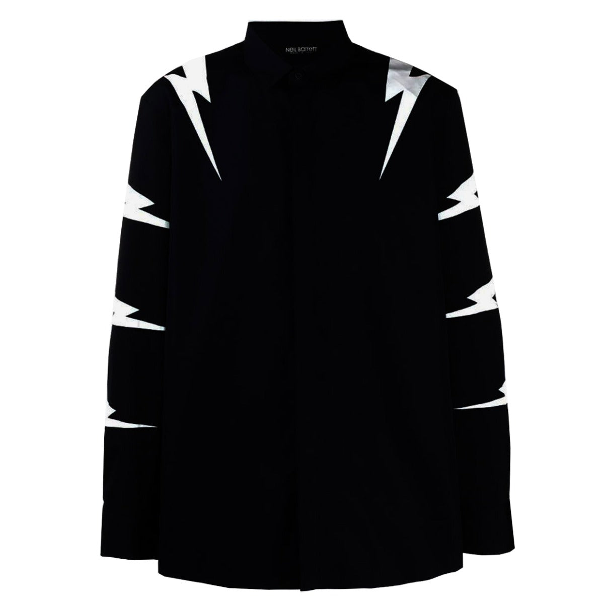 Neil Barrett Black Tigerbolt Poleline Shirt Front 