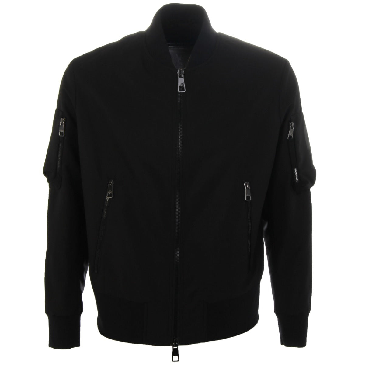 Neil Barrett Black Military Zipped Bomber Jacket Front
