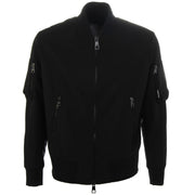 Neil Barrett Black Military Zipped Bomber Jacket Front