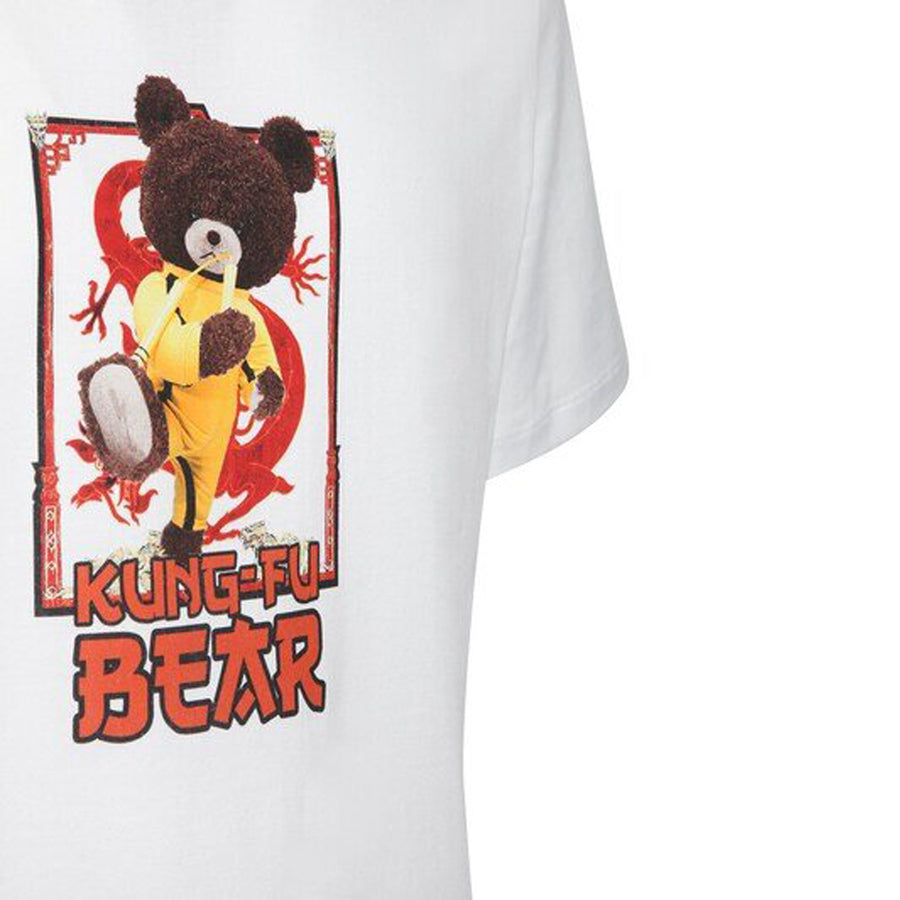 Neil Barrett White Kung-Fu Bear Print T-shirt