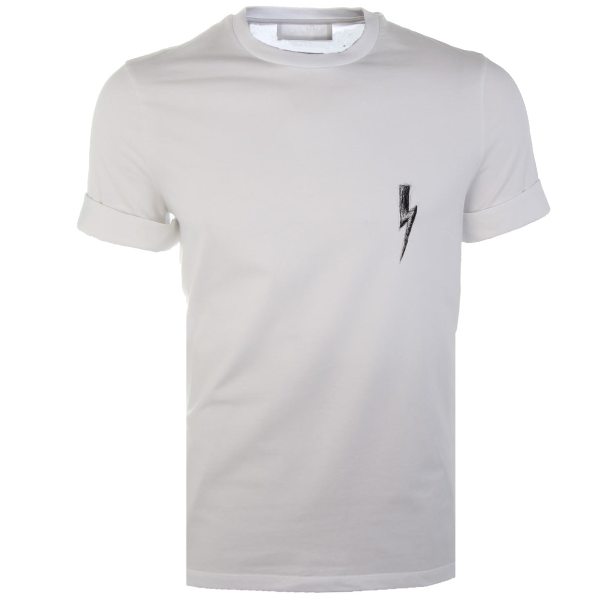 Neil Barrett Thunder Bolt Chest Logo White T-Shirt Front