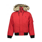 Ralph Lauren Men's Faux-fur Hooded Bomber Down Jacket In Red