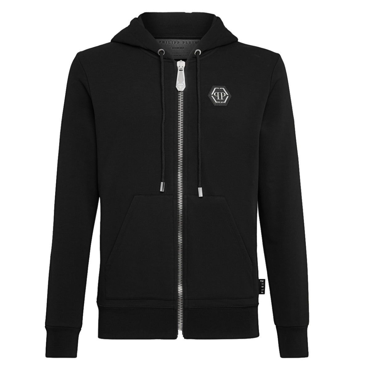 Philipp Plein Black Space Plein Hoodie Sweatjacket front 