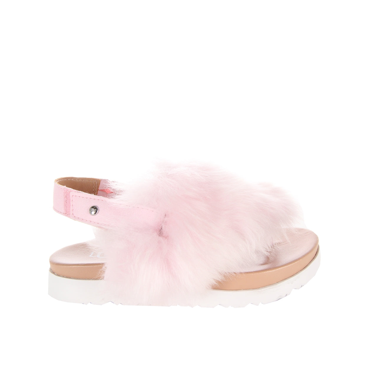 UGG Kids Pink Fluffy Holly Sandal Side 1