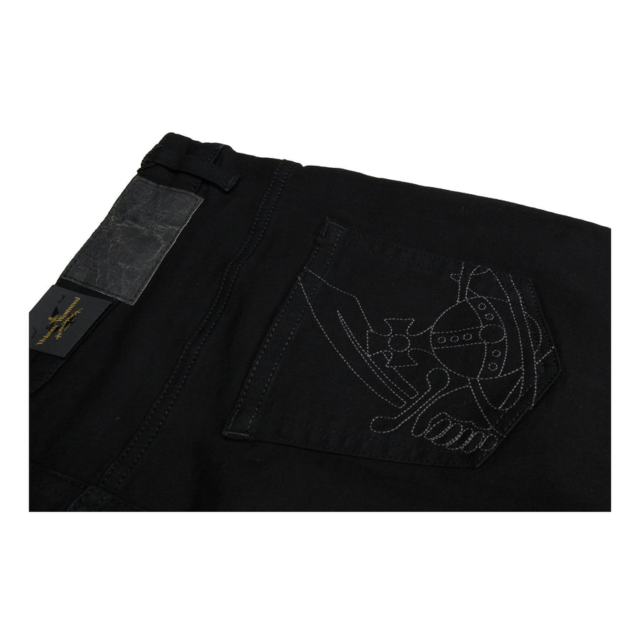 Vivienne Westwood Skinny Fit Black Denim Jeans back pocket 