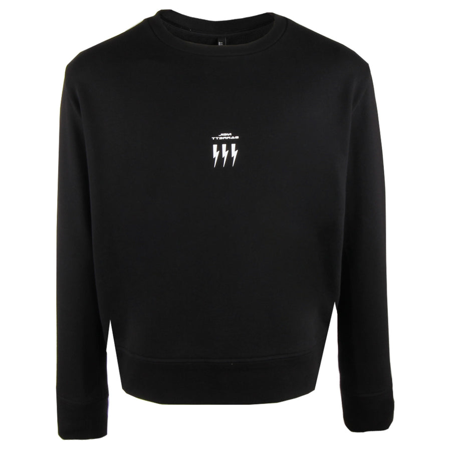 Neil Barrett Black Thunderbolt Logo Sweatshirt front 